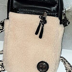 NWT Talbots Crossbody Handbag Women’s Sheepskin Black/Cream Shoulder